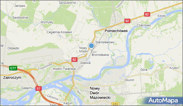 mapa Bronisławka, Bronisławka gmina Pomiechówek na mapie Targeo