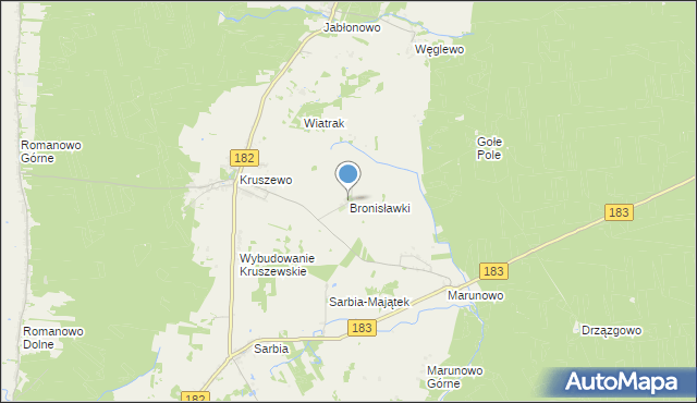 mapa Bronisławki, Bronisławki gmina Ujście na mapie Targeo