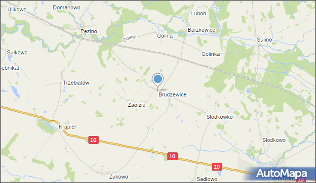 mapa Brudzewice, Brudzewice gmina Suchań na mapie Targeo