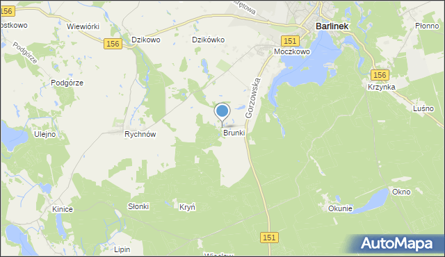 mapa Brunki, Brunki na mapie Targeo