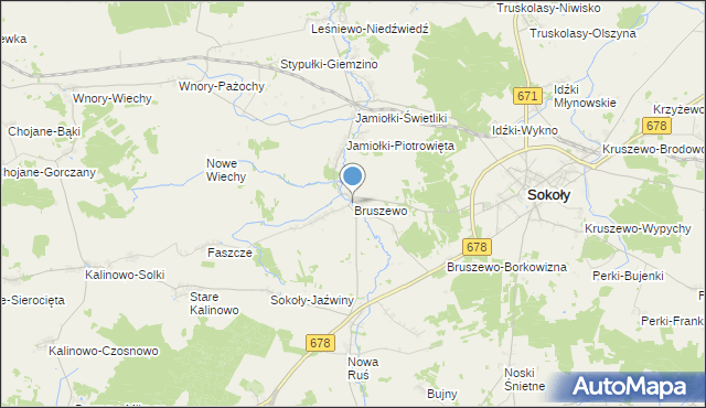 mapa Bruszewo, Bruszewo na mapie Targeo