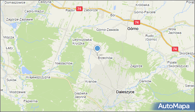 mapa Brzechów, Brzechów na mapie Targeo