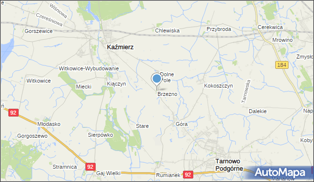 mapa Brzezno, Brzezno na mapie Targeo