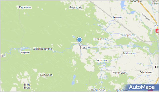 mapa Brzeźno, Brzeźno gmina Lipno na mapie Targeo