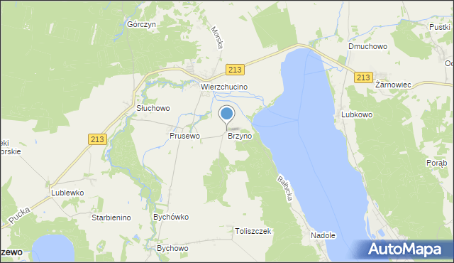mapa Brzyno, Brzyno na mapie Targeo