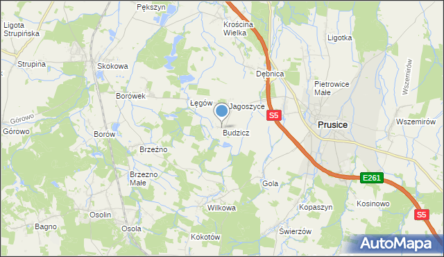 mapa Budzicz, Budzicz na mapie Targeo