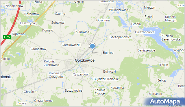 mapa Bujnice-Kolonia, Bujnice-Kolonia na mapie Targeo