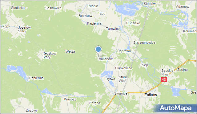 mapa Bulianów, Bulianów na mapie Targeo