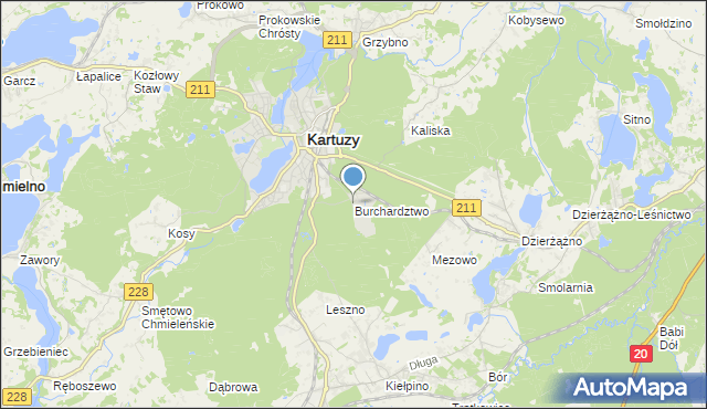 mapa Burchardztwo, Burchardztwo na mapie Targeo