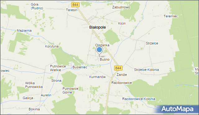 mapa Buśno, Buśno na mapie Targeo