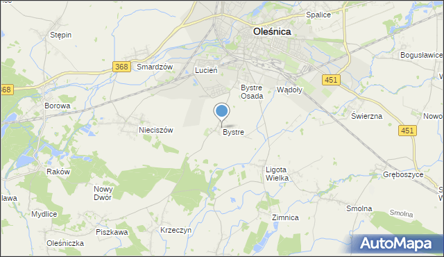 mapa Bystre, Bystre gmina Oleśnica na mapie Targeo