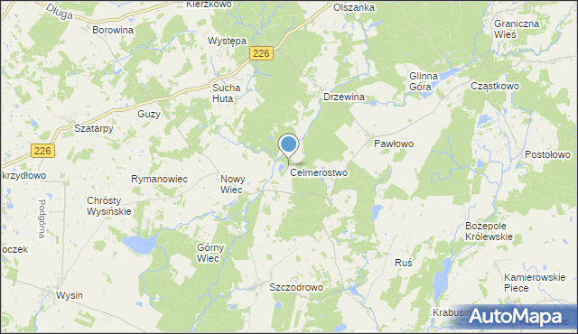 mapa Celmerostwo, Celmerostwo na mapie Targeo