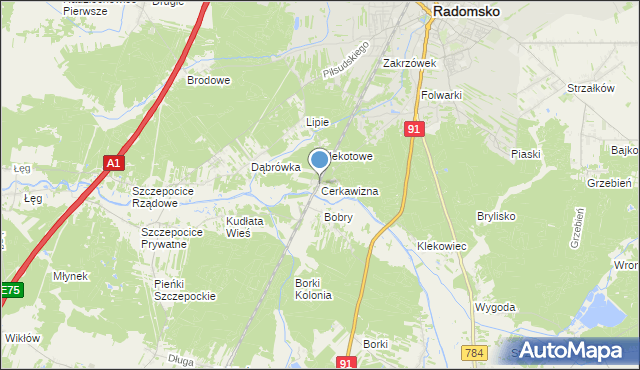 mapa Cerkawizna, Cerkawizna na mapie Targeo