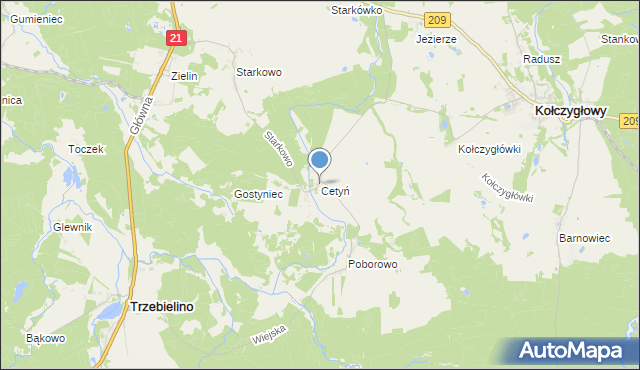 mapa Cetyń, Cetyń na mapie Targeo