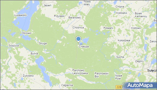 mapa Chałupa, Chałupa na mapie Targeo