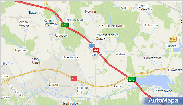 mapa Chechło, Chechło gmina Rudziniec na mapie Targeo