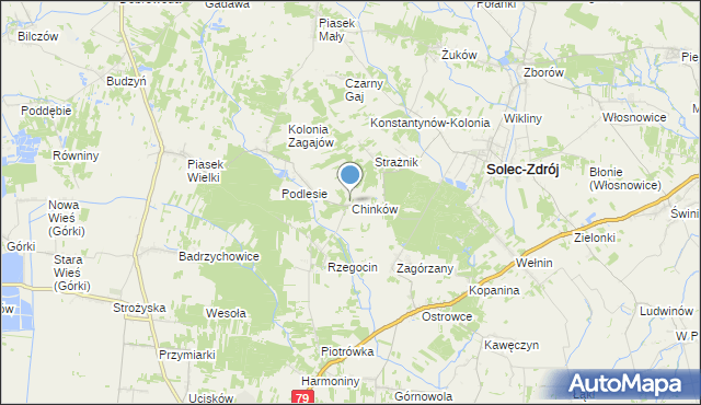mapa Chinków, Chinków na mapie Targeo