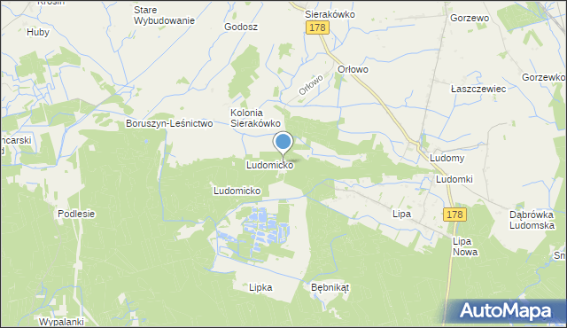 mapa Chlebowo, Chlebowo gmina Ryczywół na mapie Targeo