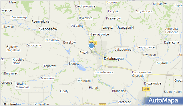 mapa Chmielów, Chmielów gmina Działoszyce na mapie Targeo
