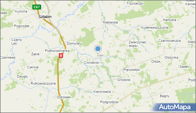 mapa Chmielówka, Chmielówka gmina Suchowola na mapie Targeo