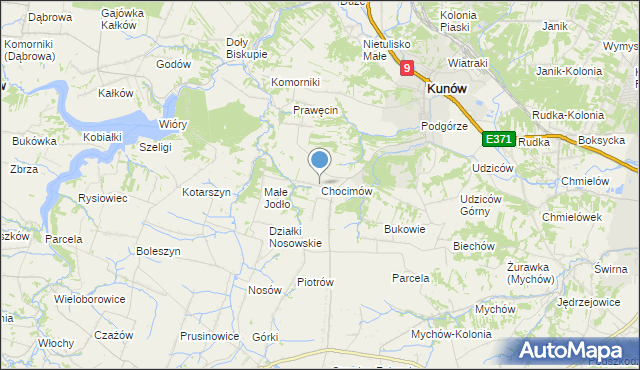 mapa Chocimów, Chocimów na mapie Targeo