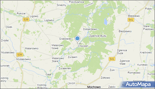 mapa Choczeń, Choczeń na mapie Targeo