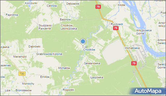 mapa Chodków, Chodków na mapie Targeo
