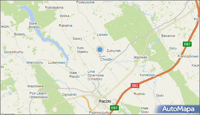 mapa Chodźki, Chodźki na mapie Targeo