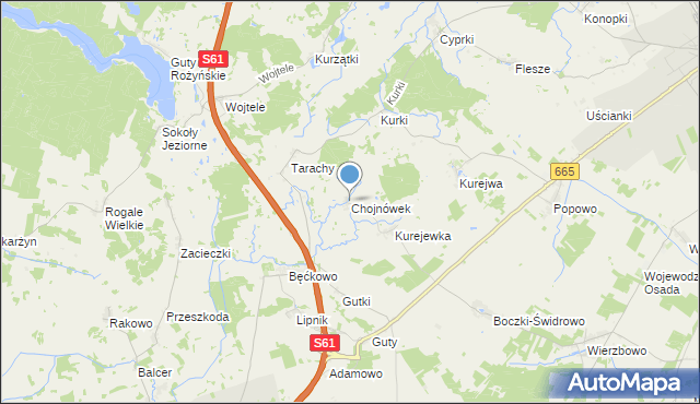 mapa Chojnówek, Chojnówek na mapie Targeo