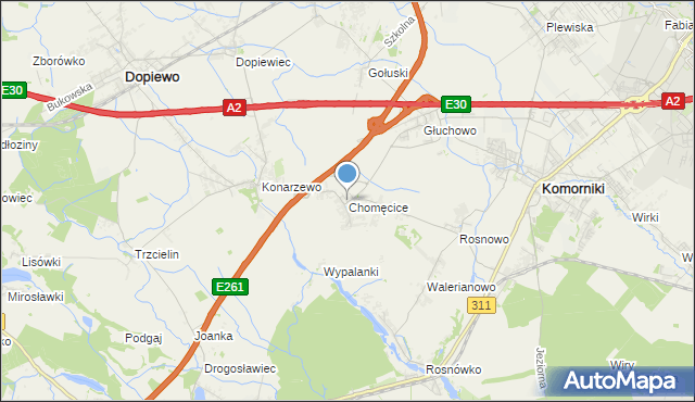 mapa Chomęcice, Chomęcice na mapie Targeo