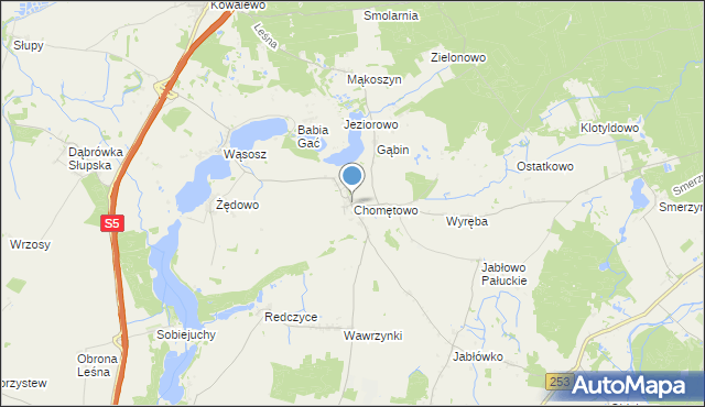 mapa Chomętowo, Chomętowo gmina Szubin na mapie Targeo
