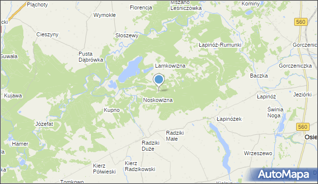 mapa Chorab, Chorab gmina Wąpielsk na mapie Targeo