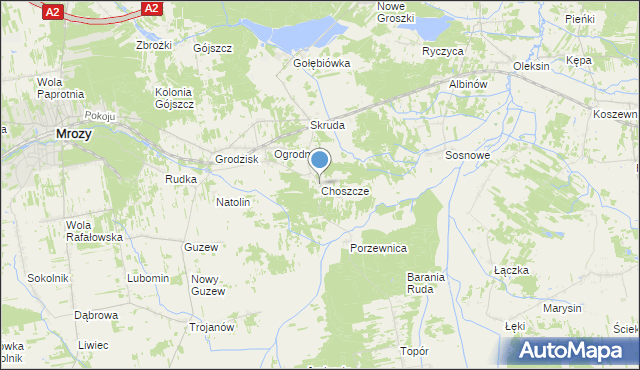 mapa Choszcze, Choszcze na mapie Targeo
