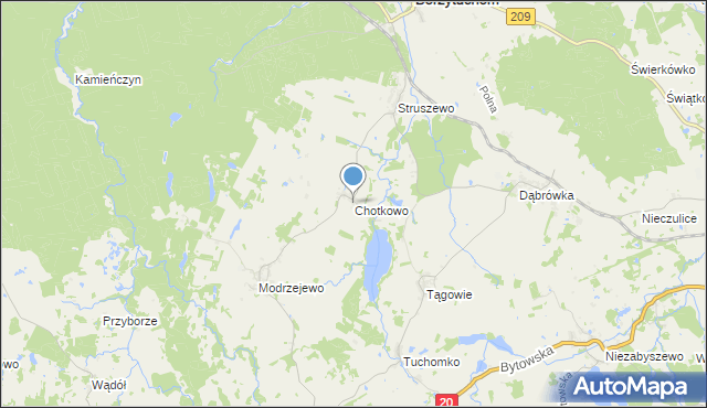mapa Chotkowo, Chotkowo na mapie Targeo