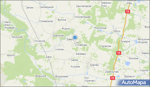mapa Chrabków, Chrabków na mapie Targeo