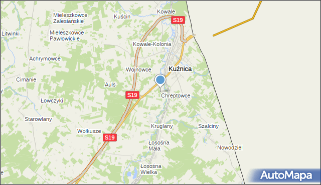 mapa Chreptowce, Chreptowce na mapie Targeo
