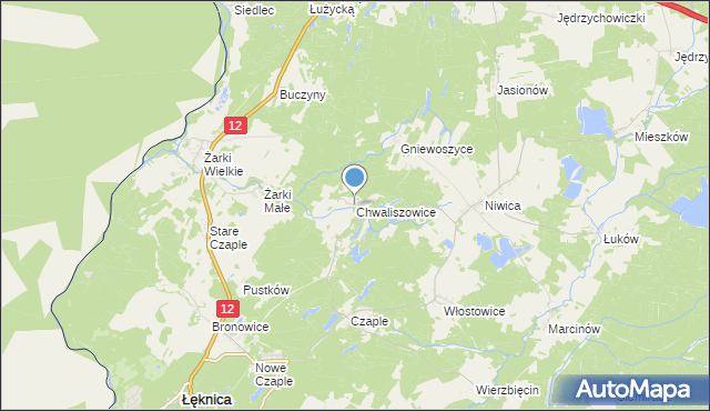 mapa Chwaliszowice, Chwaliszowice na mapie Targeo