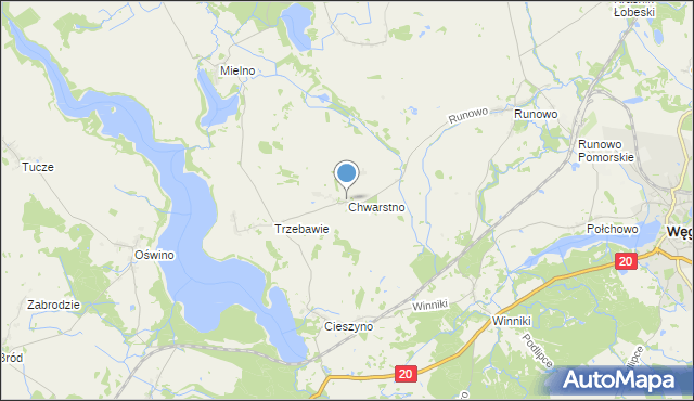 mapa Chwarstno, Chwarstno na mapie Targeo