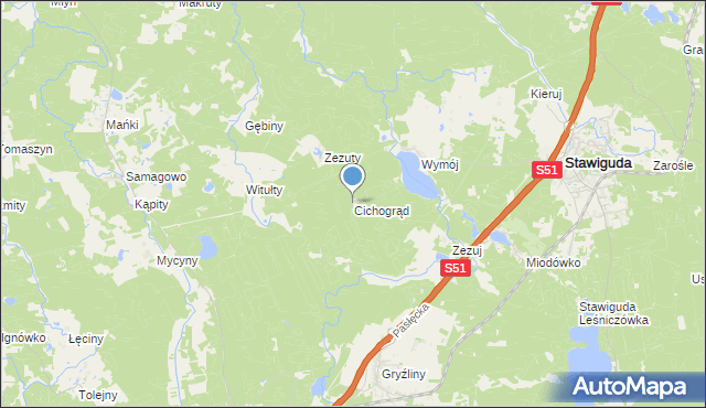 mapa Cichogrąd, Cichogrąd na mapie Targeo