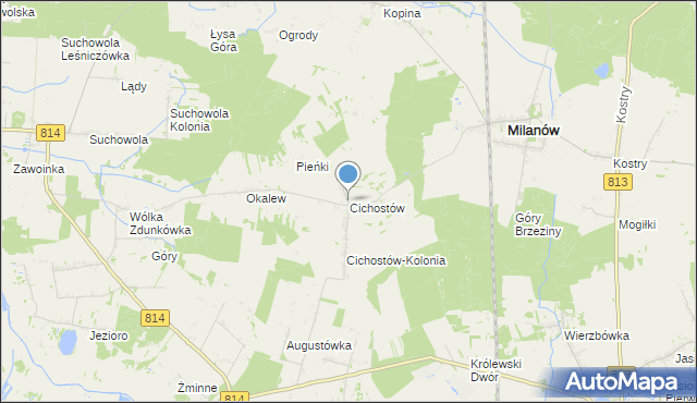 mapa Cichostów, Cichostów na mapie Targeo