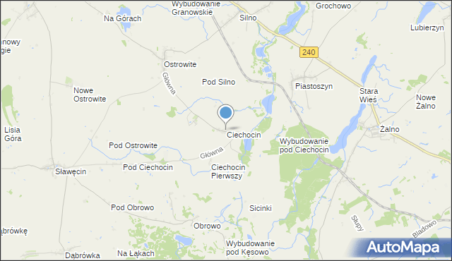 mapa Ciechocin, Ciechocin gmina Chojnice na mapie Targeo