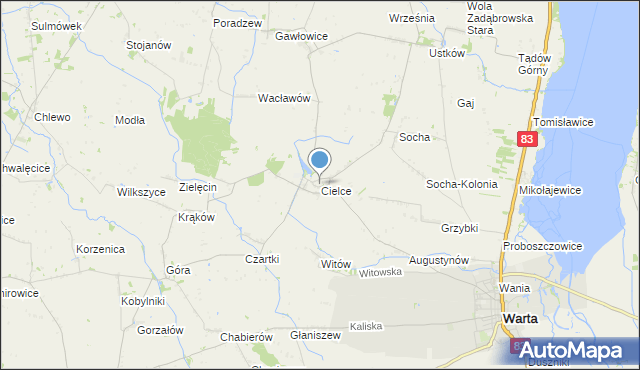 mapa Cielce, Cielce na mapie Targeo