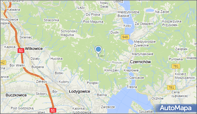mapa Cieniowa, Cieniowa na mapie Targeo