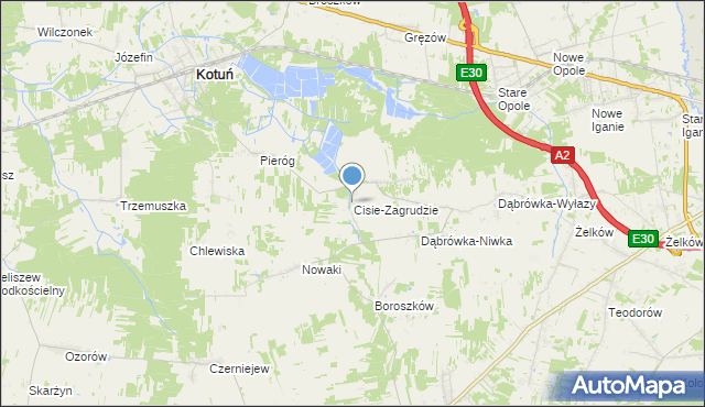 mapa Cisie-Zagrudzie, Cisie-Zagrudzie na mapie Targeo