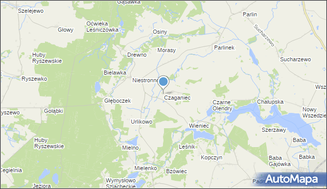 mapa Czaganiec, Czaganiec na mapie Targeo