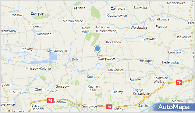 mapa Czajęczyce, Czajęczyce na mapie Targeo