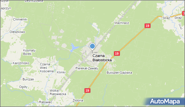 Mapa Czarna Białostocka, Czarna Białostocka Na Mapie Targeo