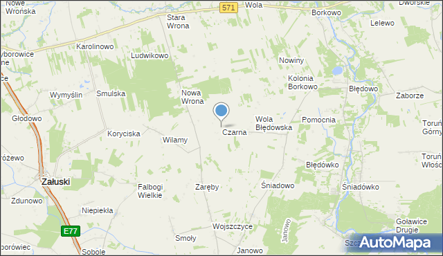 mapa Czarna, Czarna gmina Zakroczym na mapie Targeo