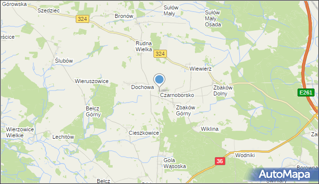 mapa Czarnoborsko, Czarnoborsko na mapie Targeo