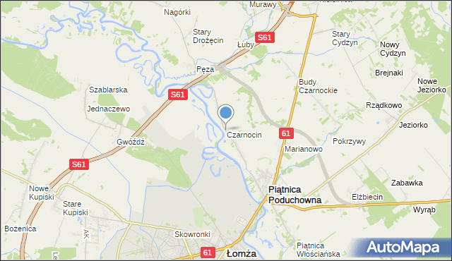 mapa Czarnocin, Czarnocin gmina Piątnica na mapie Targeo